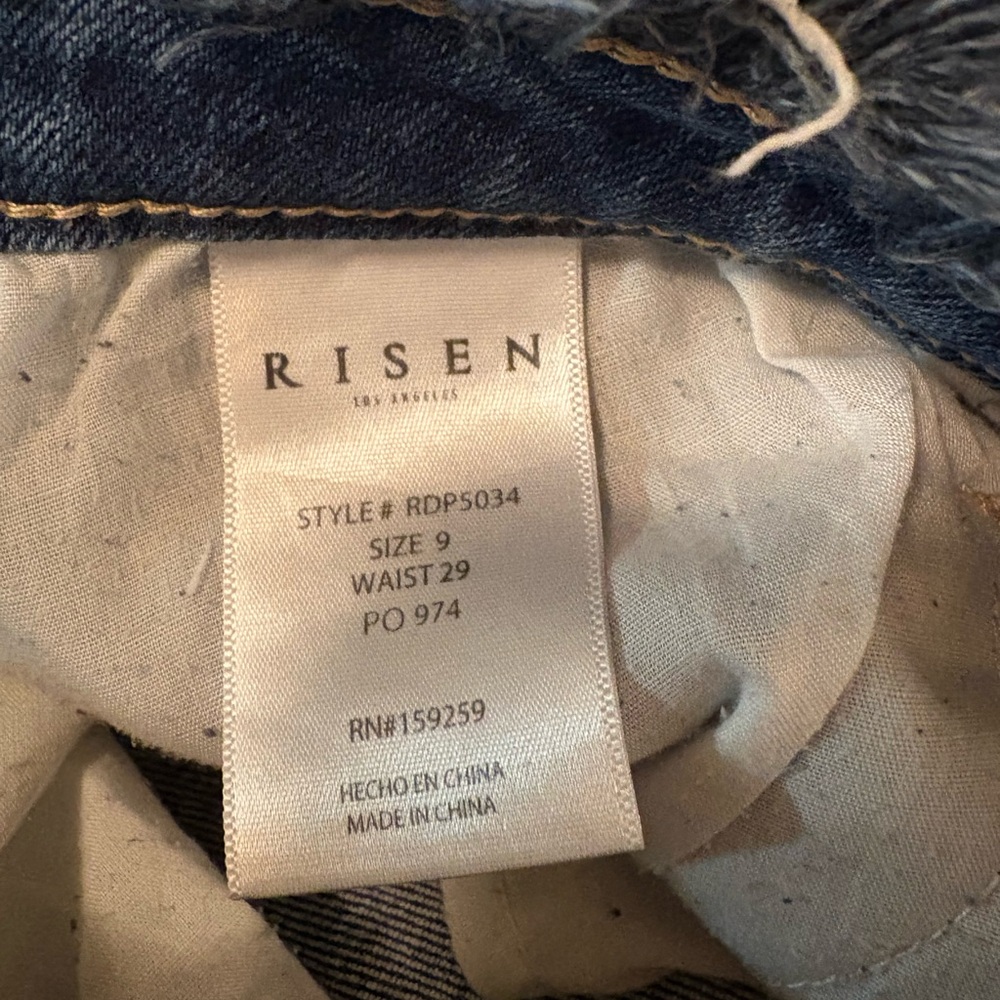 Risen Jeans High Waist Wide Leg Frayed Hem & Waist Cotton Jeans Size 29” BDQ5032 - Picture 13 of 14